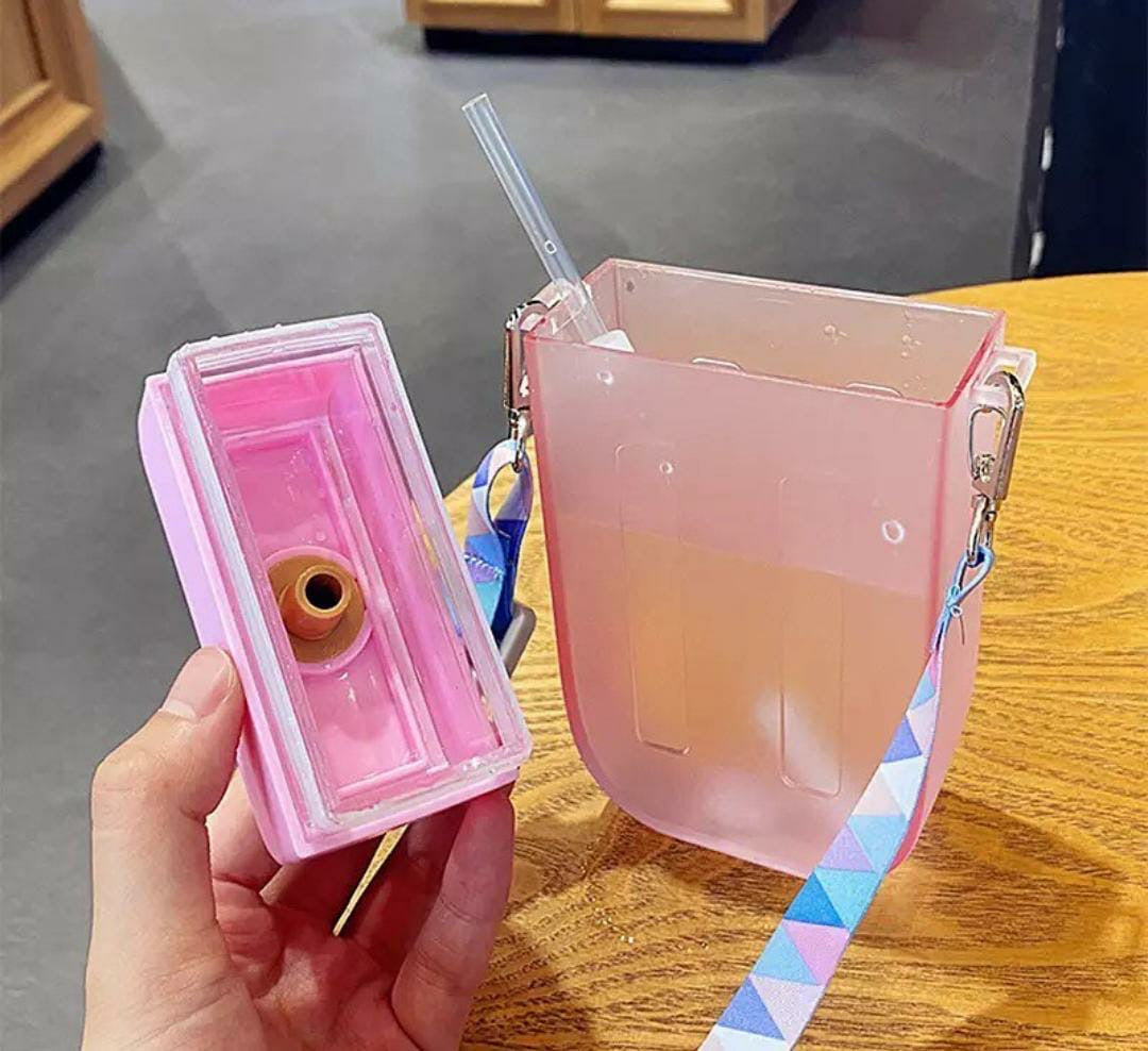 Close-up of kawaii Popsicle Bottle showing pastel colors and leak-proof lid