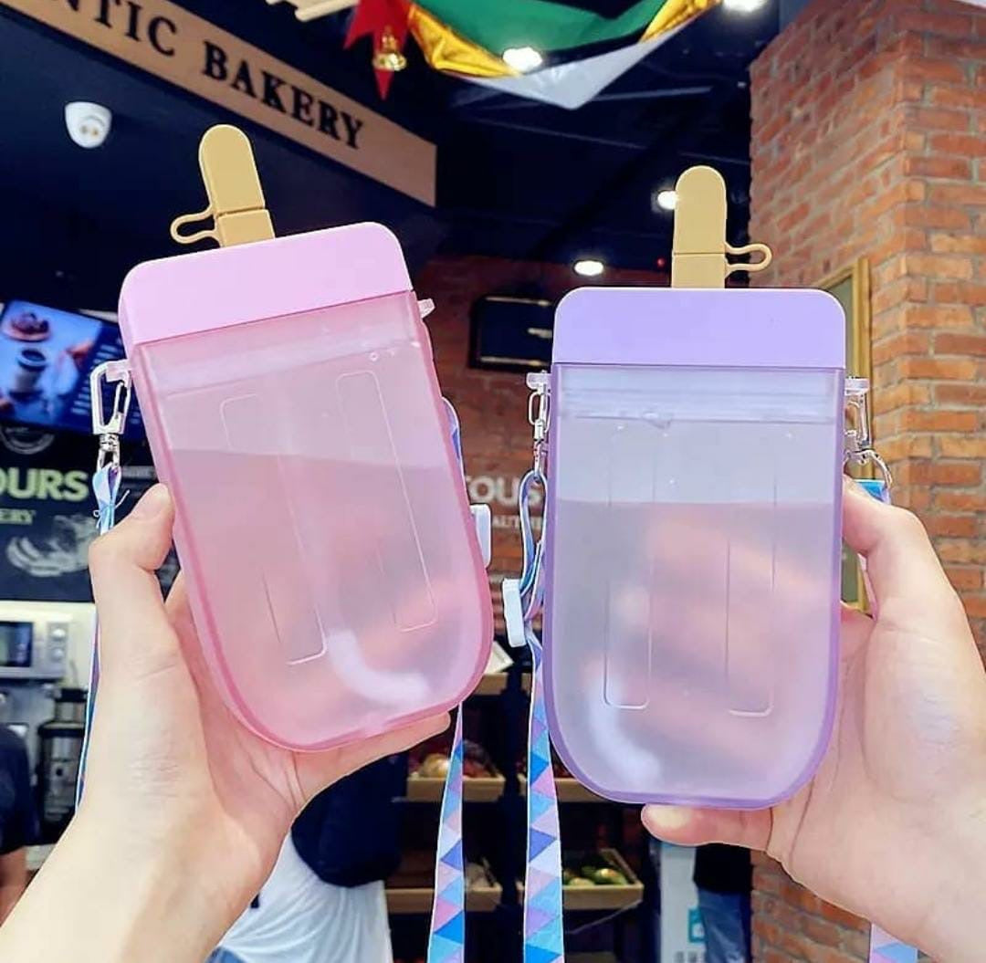 Cute Popsicle Bottle 500ml reusable pastel drinkware for school and office