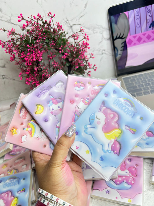 PREMIUM PASTEL 3D UNICORN DIARY