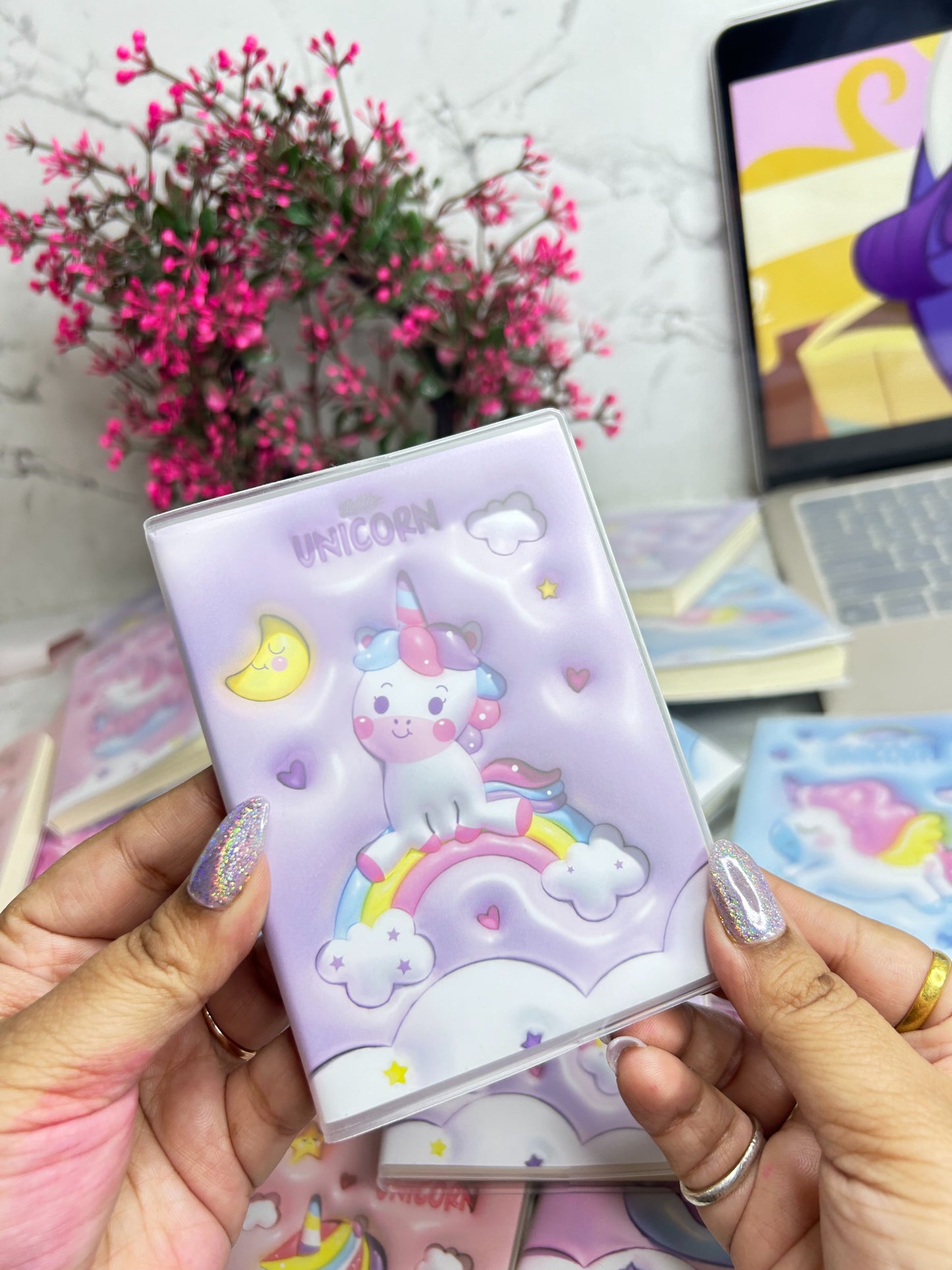 PREMIUM PASTEL 3D UNICORN DIARY