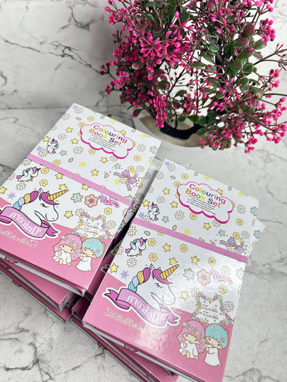 UNICORN COLOURING BOOK SET WITH PENCIL COLORS