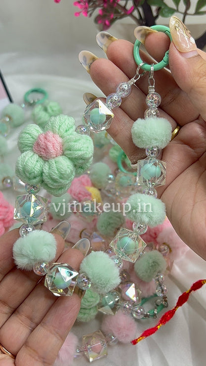 FLOWER CROCHET CRYSTAL PHONE | BAG CHARM
