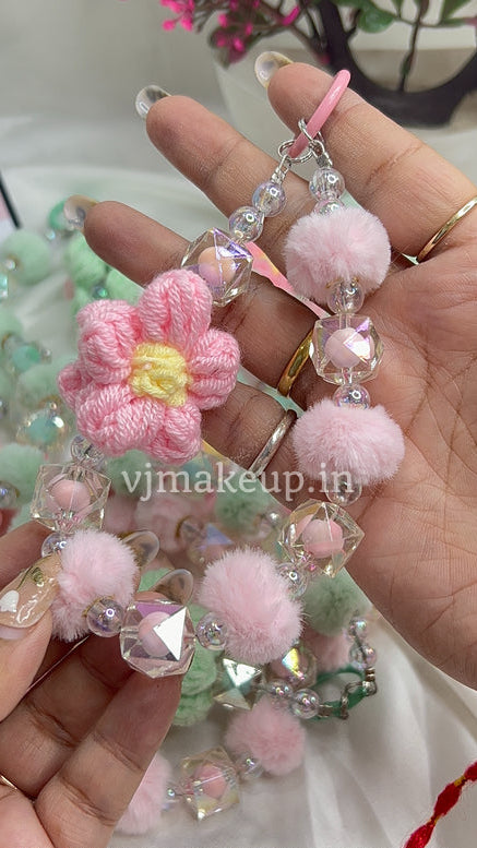 FLOWER CROCHET CRYSTAL PHONE | BAG CHARM
