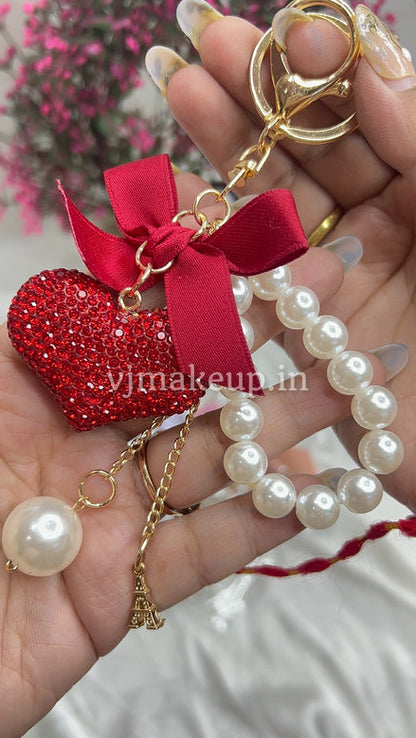 RHINESTONE HEART KEYCHAIN | KEYCHARM