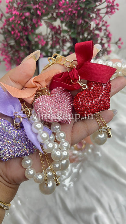 RHINESTONE HEART KEYCHAIN | KEYCHARM