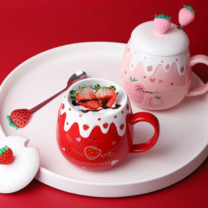 STRAWBERRY CAKE CERAMIC MUG